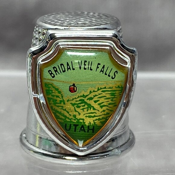 Bridal Veil Falls Utah Souvenir Thimble Metal Sewing Collectible - Picture 1 of 6